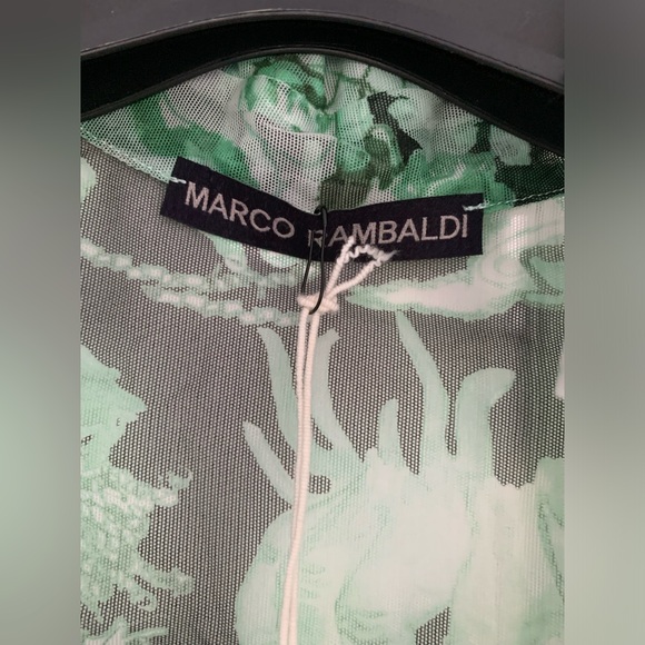 Marco Rambaldi Black & Green Second Skin Shirt in Green Collage top and pants - Picture 9 of 11